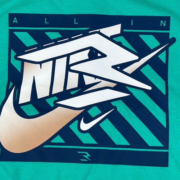 Nike Kids 2 Piece Set T-Shirt and Shorts Turquoise Tan Size 6 New NWT - Picture 3 of 7